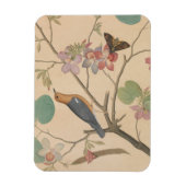 Ground Thrush and Moth on an Orchid Branch Magneet (Verticaal)