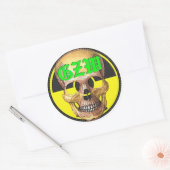 Ground Zero Warhead groene schedel Ronde Sticker (Envelop)