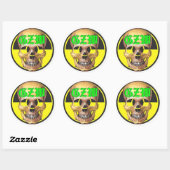 Ground Zero Warhead groene schedel Ronde Sticker (Vel)
