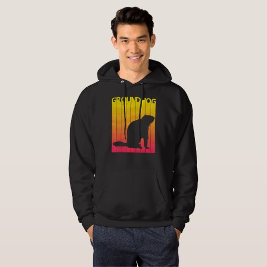 Groundhog Animal Retro Kostuum Hoodie (Voorkant volledig)