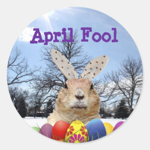 Groundhog April Fool Day Ronde Sticker