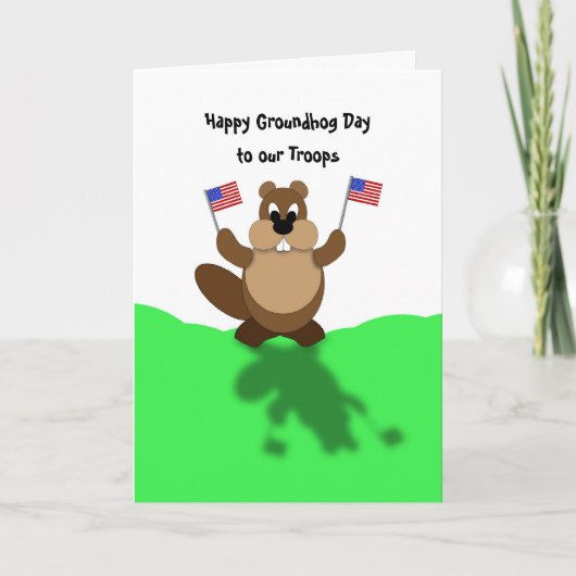Groundhog Arms Up Flag-to-Troops, Happy Ground... Kaart (Voorkant)