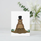 Groundhog dag - cartoon stijl briefkaart (Staand voorkant)