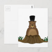 Groundhog dag - cartoon stijl briefkaart (Voorkant / Achterkant)