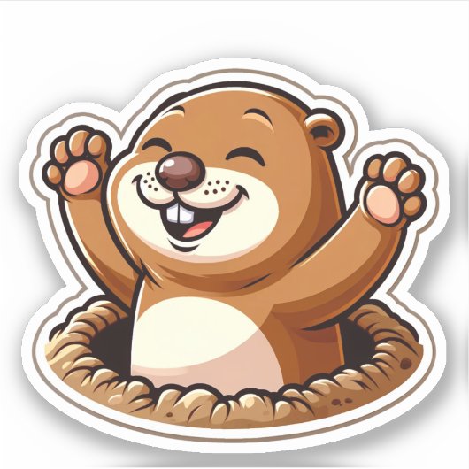 Groundhog dag sticker (Voorkant)