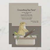 Groundhog dans une invitation de partie de panier (Devant / Derrière)