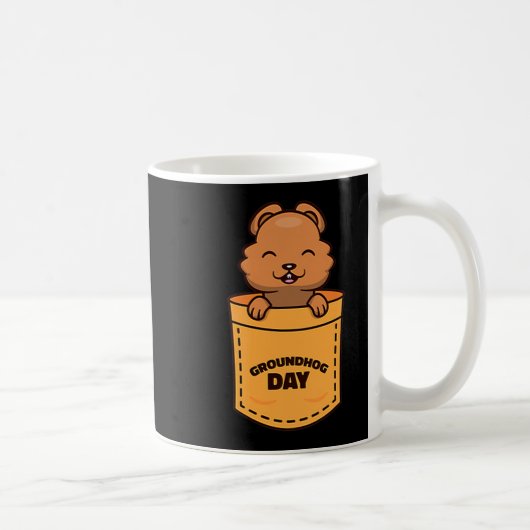 Groundhog Day 2023 Pocket Meme Funny Groundhog Lov Koffiemok (Rechts)