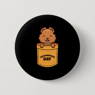 Groundhog Day 2023 Zakmeme Fun Groundhog-liefhebbe Ronde Button 5,7 Cm