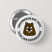 Groundhog Day 2025 met Groundhog gezicht Ronde Button 5,7 Cm (Voorkant /achterkant)
