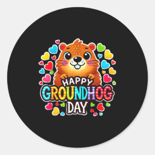Groundhog Day 2025 Voorspelling Vroeg Voorjaar Gew Ronde Sticker