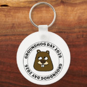 Groundhog Day 2026 with Groundhog face Sleutelhanger (Achterkant)