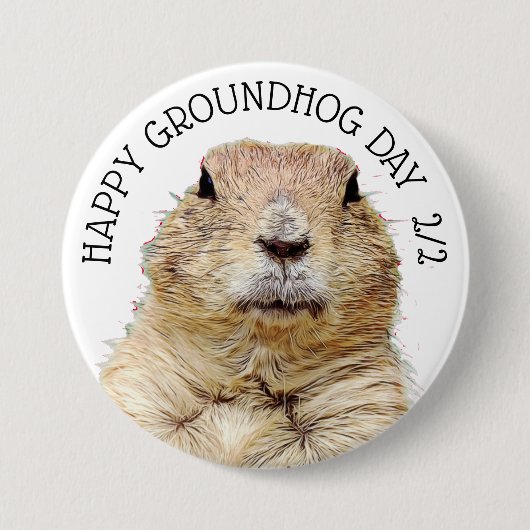 Groundhog Day 2 februari Funny Holiday Button (Voorkant)