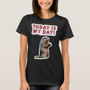 Groundhog Day Birthday Funny Gezegde Today is My D T-shirt