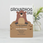 Groundhog Day Birthday Kaart (Staand voorkant)