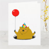 Groundhog Day Birthday Kaart (Gele Bloem)