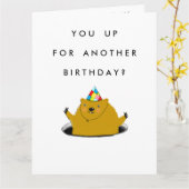 Groundhog Day Birthday Kaart (Gele Bloem)