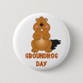 GROUNDHOG DAY-BUTTON RONDE BUTTON 5,7 CM (Voorkant)