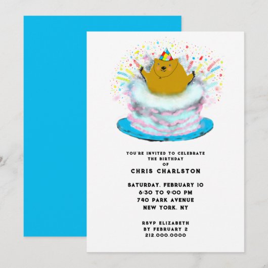 Groundhog Day Februari Verjaardagsfeest Kaart (Voorkant / Achterkant)