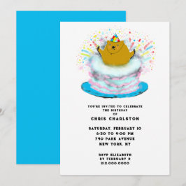 Groundhog Day Februari Verjaardagsfeest Kaart