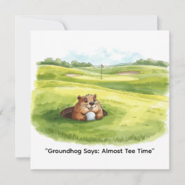 Groundhog Day Golfer Winter Golf Holiday Feestdagenkaart