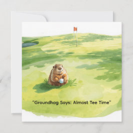 Groundhog Day Golfer Winter Golf Holiday Feestdagenkaart