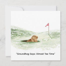 Groundhog Day Golfer Winter Golf Holiday Feestdagenkaart