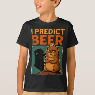 Groundhog Day Ik Voorspel Bier Chagrijnige Bosmarm T-shirt