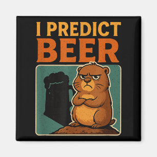 Groundhog Day Ik voorspel bier Grumpy Groundhog Hu Magneet