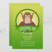 Groundhog Day Invitation Kaart (Voorkant / Achterkant)