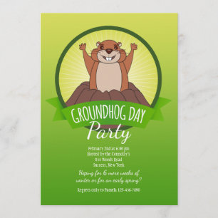 Groundhog Day Invitation Kaart
