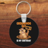 Groundhog Day Is My Birthday February 2nd _1 Sleutelhanger (Voorkant)