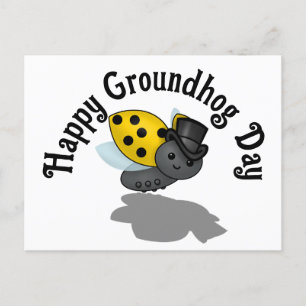 Groundhog Day Ladybug T-Shirt Briefkaart