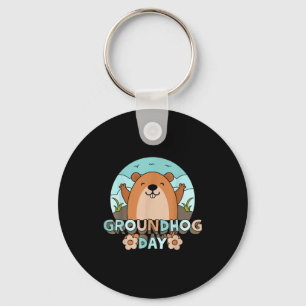 Groundhog Day Mannen Vrouwen Retro Vintage 60s 70s Sleutelhanger