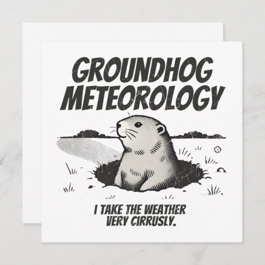 Groundhog Day-meteorologie Feestdagenkaart (Voorkant / Achterkant)