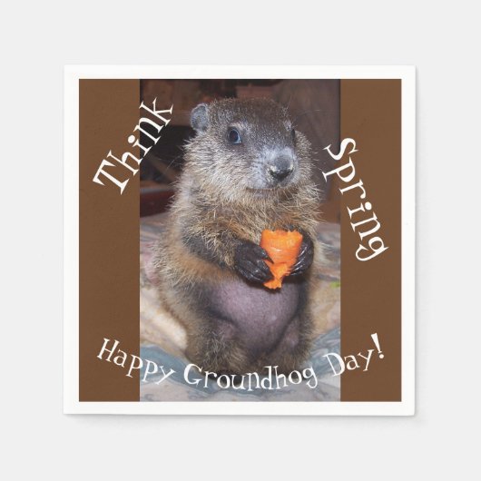 Groundhog Day papieren servetten (Voorkant)
