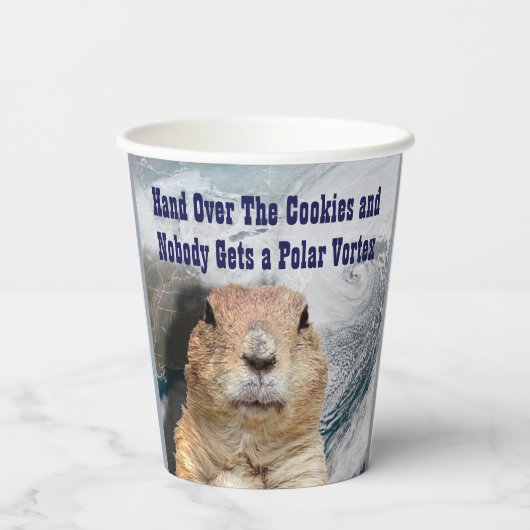 Groundhog Day Polar Vortex Papieren Bekers (Achterkant)