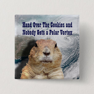 Groundhog Day Polar Vortex Vierkante Button 5,1 Cm
