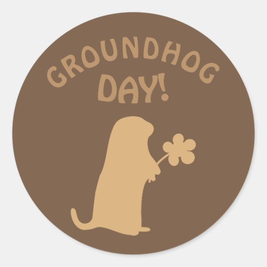 Groundhog Day Ronde Sticker (Voorkant)