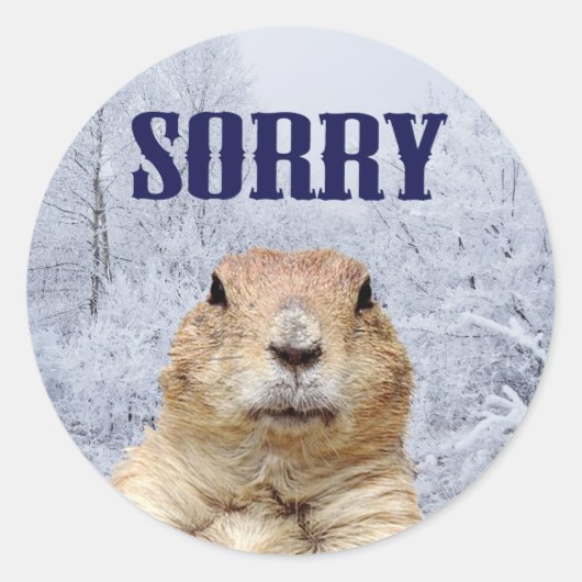 Groundhog Day Sorry Ronde Sticker (Voorkant)