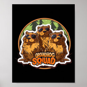 Groundhog Day-team Funny Lente Februari Punxsuta Poster