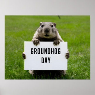 Groundhog Day Thema: Schattigee Groundhog Poster