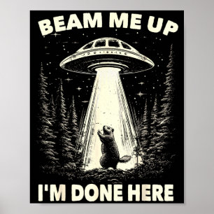 Groundhog Day Ufo Retro Grafisch Vintage Alien Enc Poster