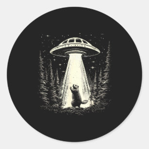 Groundhog Day Ufo Retro Grafisch Vintage Alien Ont Ronde Sticker