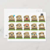 groundhog emojis briefkaart (Voorkant / Achterkant)