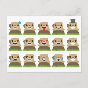 groundhog emojis briefkaart