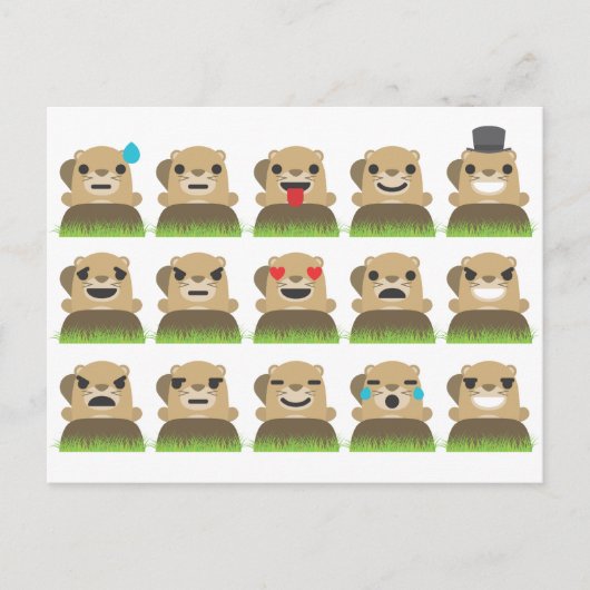 groundhog emojis briefkaart (Voorkant)