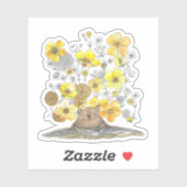 Groundhog en Gele Bloemen Sticker (Vel)