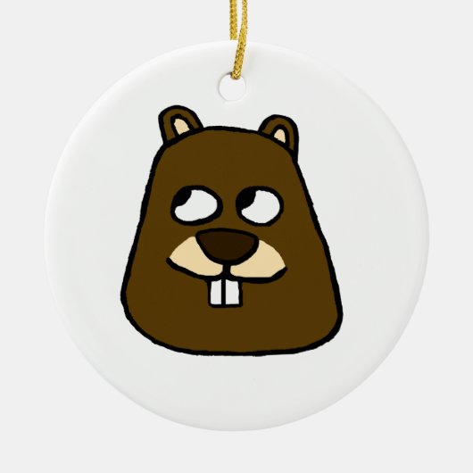 Groundhog Face Ornament (Voorkant)