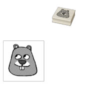 Groundhog Face Rubberstempel (Gestempeld)