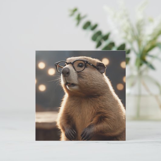 Groundhog Geek Uitnodiging (Staand voorkant)